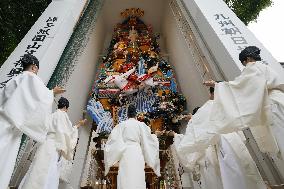 Decorated festival float in Fukuoka