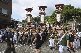 Lantern festival in central Japan town