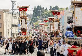 Lantern festival in central Japan town