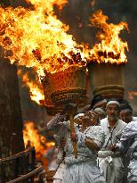 Fire festival in western Japan
