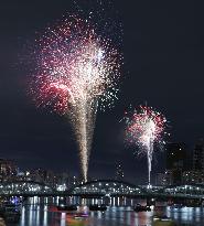 Fireworks over Sumida River in Tokyo