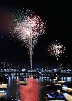 Fireworks over Sumida River in Tokyo