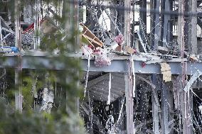 Aftermath of strong earthquake in Kumamoto Pref.