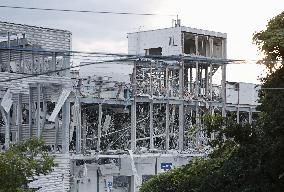 Aftermath of strong earthquake in Kumamoto Pref.