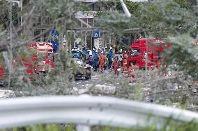 Aftermath of strong earthquake in Kumamoto Pref.