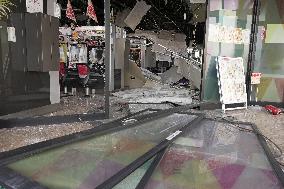 Aftermath of strong earthquake in Kumamoto Pref.
