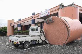 Aftermath of strong earthquake in Kumamoto Pref.