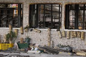 Aftermath of strong earthquake in Kumamoto Pref.