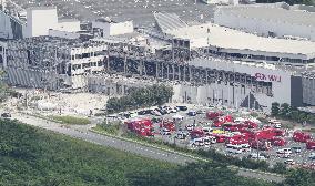 Aftermath of strong earthquake in Kumamoto Pref.