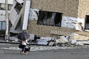 Aftermath of strong earthquake in Kumamoto