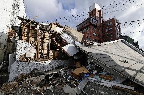 Aftermath of strong earthquake in Kumamoto