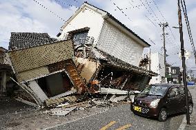 Aftermath of strong earthquake in Kumamoto