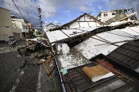 Aftermath of strong earthquake in Kumamoto