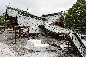 Aftermath of strong earthquake in Kumamoto