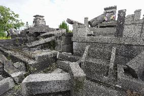 Aftermath of strong earthquake in Kumamoto