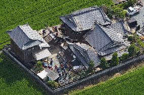 Aftermath of strong earthquake in Kumamoto