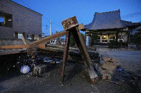 Aftermath of strong earthquake in Kumamoto