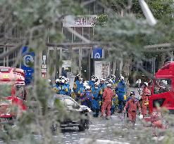 Aftermath of strong earthquake in Kumamoto