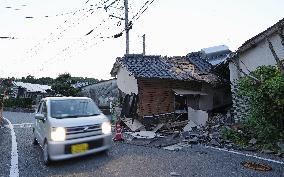 Aftermath of strong earthquake in Kumamoto