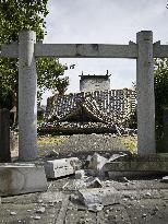 Aftermath of strong earthquake in Kumamoto