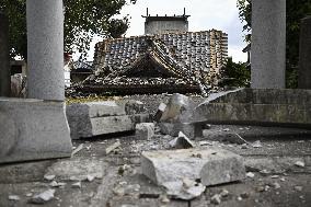 Aftermath of strong earthquake in Kumamoto