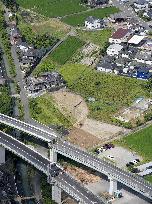 Aftermath of strong earthquake in Kumamoto