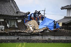 Aftermath of strong earthquake in Kumamoto