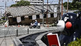 Aftermath of strong earthquake in Kumamoto
