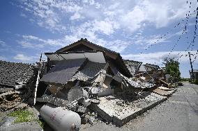 Aftermath of strong earthquake in Kumamoto