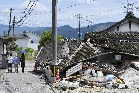 Aftermath of strong earthquake in Kumamoto