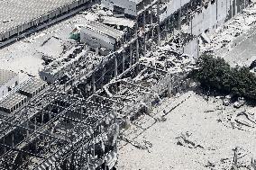 Aftermath of Aeon mall explosion following Kumamoto quake