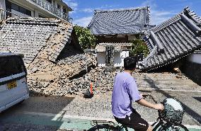 Aftermath of strong earthquake in Kumamoto