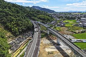 Aftermath of strong earthquake in Kumamoto