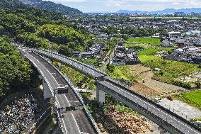 Aftermath of strong earthquake in Kumamoto