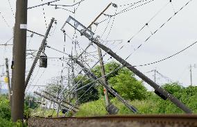 Aftermath of strong earthquake in Kumamoto