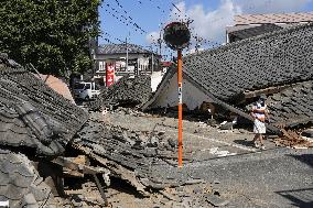 Aftermath of strong earthquake in Kumamoto