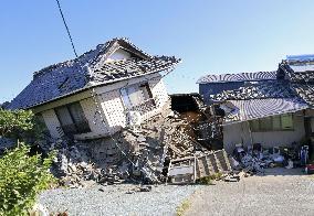 Aftermath of strong earthquake in Kumamoto