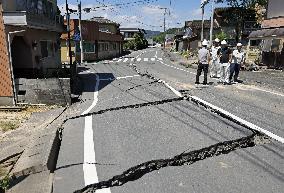 Aftermath of strong earthquake in Kumamoto