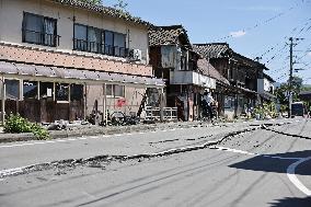 Aftermath of strong earthquake in Kumamoto
