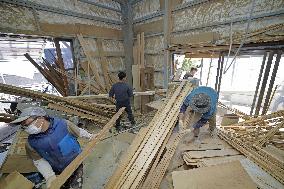 Aftermath of strong earthquake in Kumamoto
