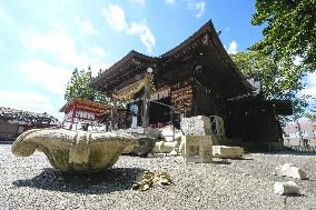Aftermath of strong earthquake in Kumamoto