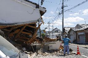 Aftermath of strong earthquake in Kumamoto