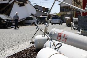 Aftermath of strong earthquake in Kumamoto