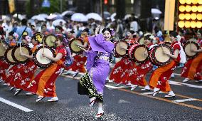 Traditional dance parade in northeastern Japan