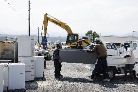 Aftermath of strong earthquake in Kumamoto