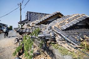 Aftermath of strong earthquake in Kumamoto
