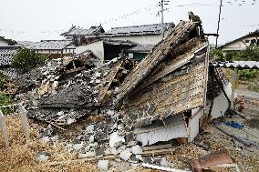 Aftermath of strong earthquake in Kumamoto