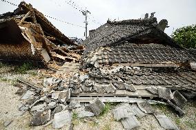 Aftermath of strong earthquake in Kumamoto