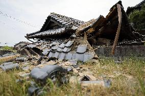 Aftermath of strong earthquake in Kumamoto
