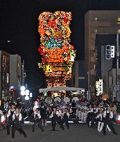 Doll-like lantern parade in northeastern Japan